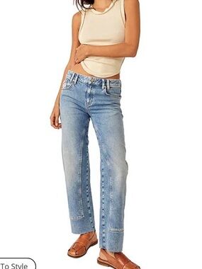 Free People the risk taker high rise straight jeans